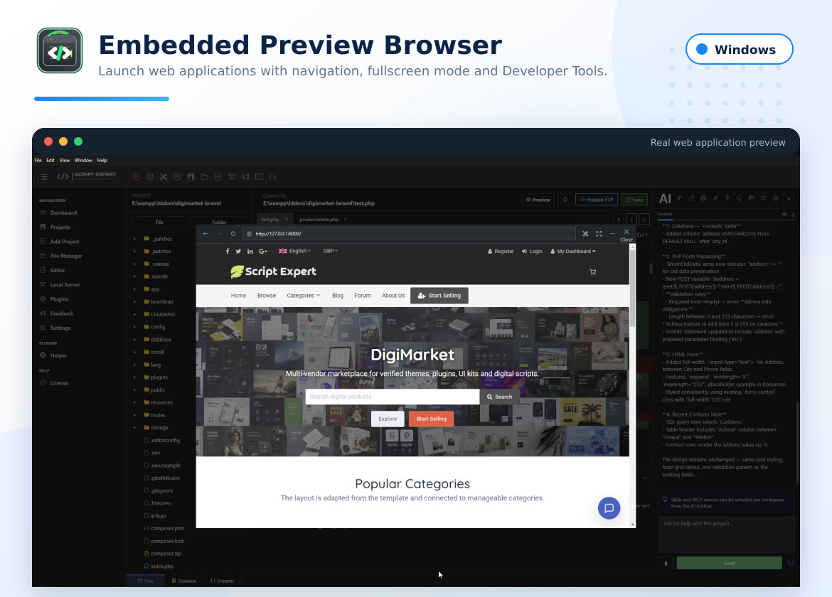AI Agent Code Editor - Windows Desktop Application