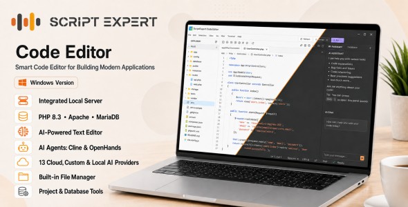 ScriptExpert Code Editor AI Integrated For Windows