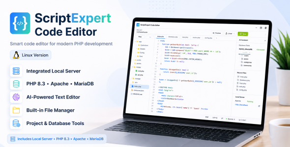 ScriptExpert Code Editor AI Integrated Linux