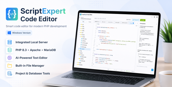 ScriptExpert Code Editor AI Integrated For Windows